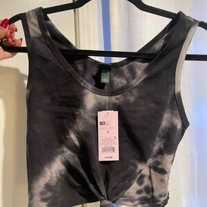 Wild Fable Black and Gray Tie-Dye Tank Top